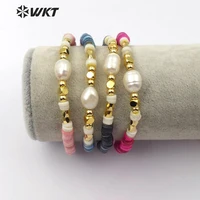 wt b496 wkt four color optional multi color beans beaded and pearl bracelet women fashion charm bracelet jewelry