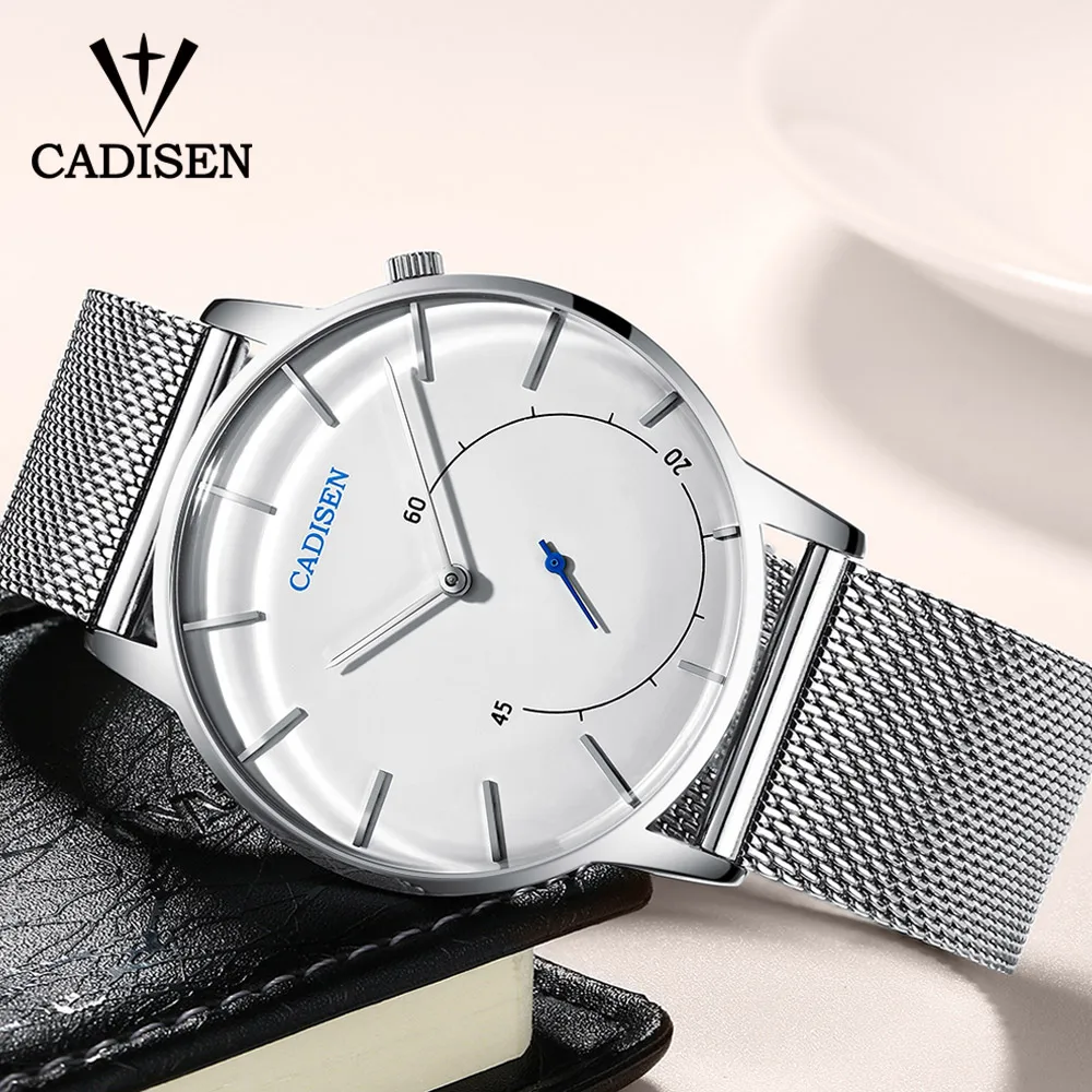 

CADISEN Quartz Watch Men Brand Military WristWatches Men Full Steel Famous Business Men Watch Clock Waterproof Relogio Masculino