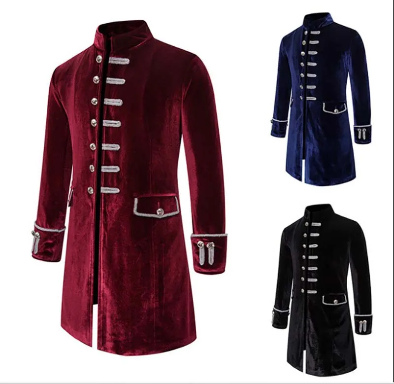 Мужская бархатная куртка в стиле стимпанк карнавальный костюм для косплея |
