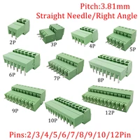 5pair 15edg 3 81mm 2 12pin male female screw terminal block pcb connector 2edg straight needleright angle plug in header socket
