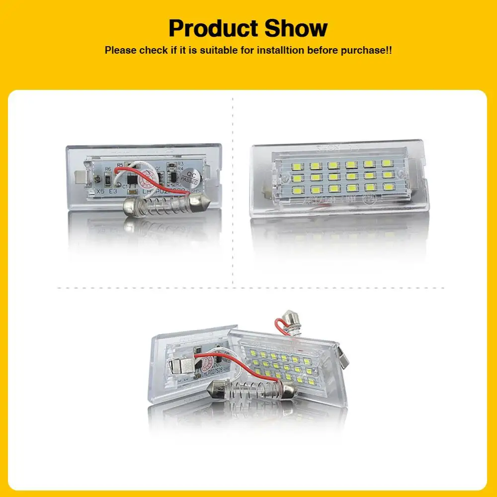 Светодиодный CANBUS автомобиль без ошибок Подсветка регистрационного номера