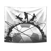 black and white wall cloth modern simplicity home textiles football design patern gobelin sports style macrame panel