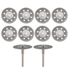 Алмазные режущие диски диаметром 22 мм, 10 шт., отрезные диски с 2 оправками 3 мм, замена для вращающихся инструментов Dremel