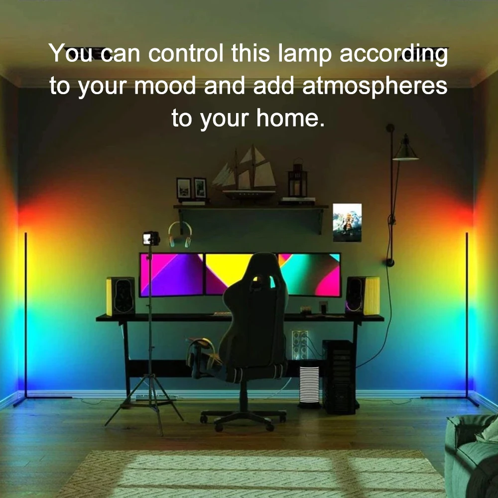 

Tuya Wifi Smart Life RGB LED Corner Floor Lamp Background Atmospheres Lamp Floor Lamp Standing Lighting for Google Home IFTTT