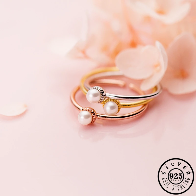 925 стерлингового серебра Small Shell/жемчугом регулируемой длины розового золота Цвет