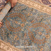 YILONG 25x6 Turkish Handmade Silk Rug Runners Hallway Long Carpet YJH103B