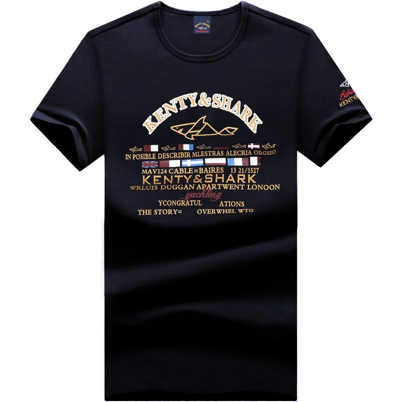

Высококачественная Летняя Повседневная брендовая мужская футболка Shark высокого качества, модная мужская футболка с коротким рукавом shark