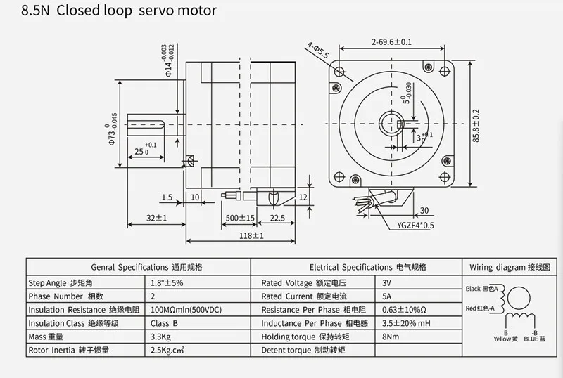 Nema 34 12N. m 8.5N.m 4.5N.m комплект шагового двигателя с замкнутым контуром Серводвигатель HBS860H+ 86HB250 86 2 фазный шаговый двигатель+ кодирующая линия