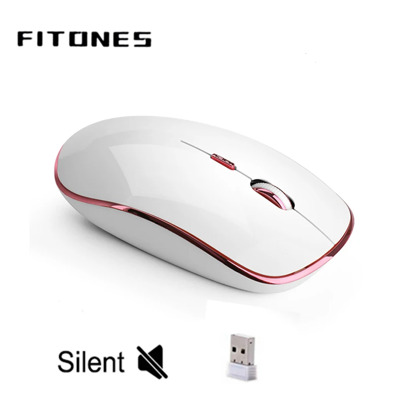 

FITONES Noiseless 2.4GHz Wireless Mouse for Laptop Portable Mini Mute Mice Silent Computer Mouse for Desktop Notebook PC Mause
