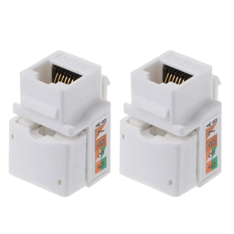 

2Pcs CAT6 Network Module Information Socket RJ45 Connector Adapter Keystone Jack