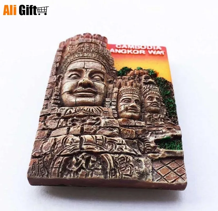 Копия Камбоджа 1 шт. милый холодильник Байон Сием Рип Ангкор ват Будда магниты 3D