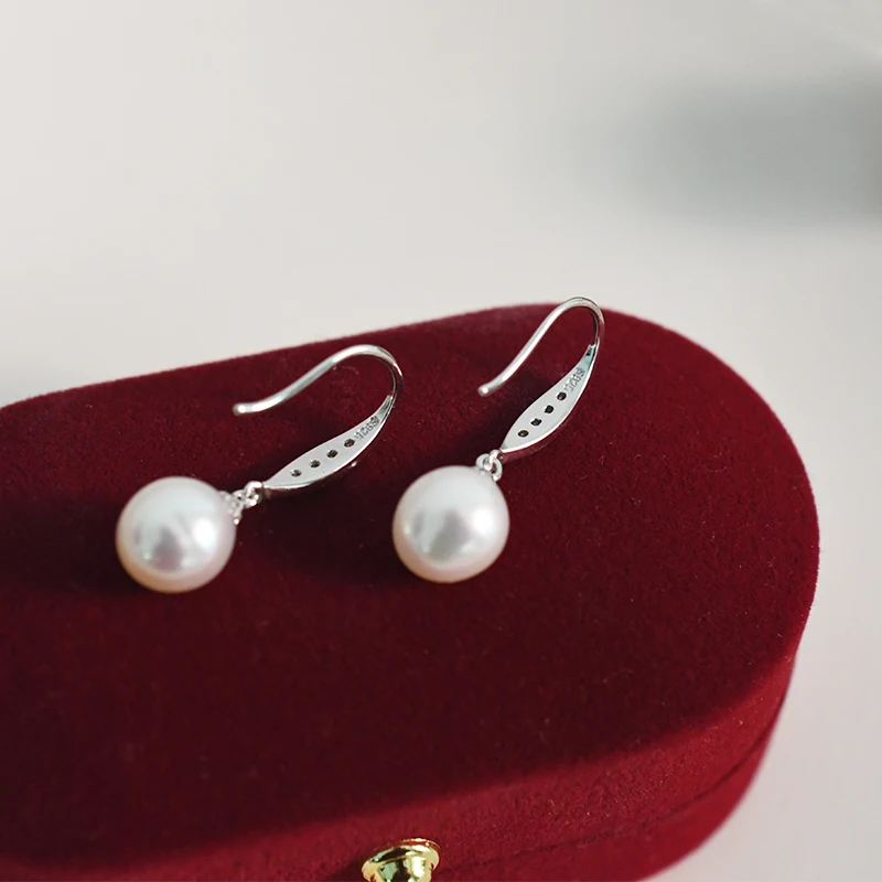 Женские серьги капли из натурального пресноводного жемчуга ASHIQI серебро 925