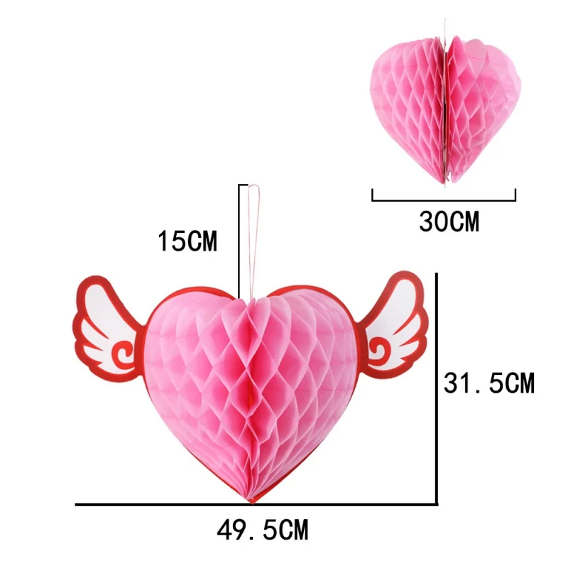Бумажный шар в форме сердца сотовый украшение для вечеринки свадебное подвесное