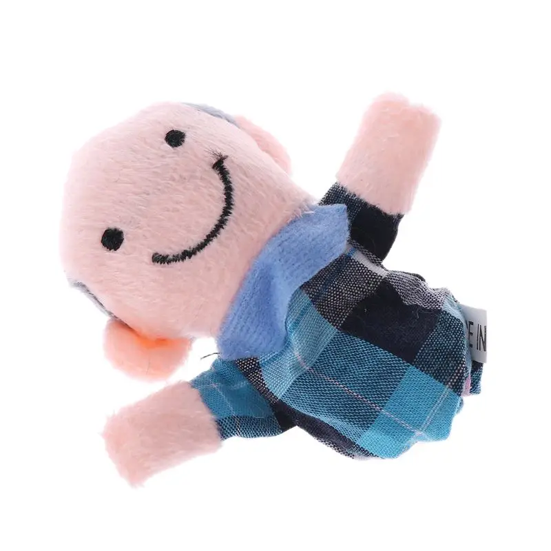 

50LE 6PCS Kids Baby Family Finger Puppets Plush Cloth Doll Play Game Learn Story Toys