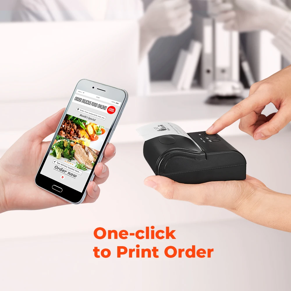 IssyzonePos Bluetooth чековый 80 мм принтер термальный Android iOS мини штрих код мобильный