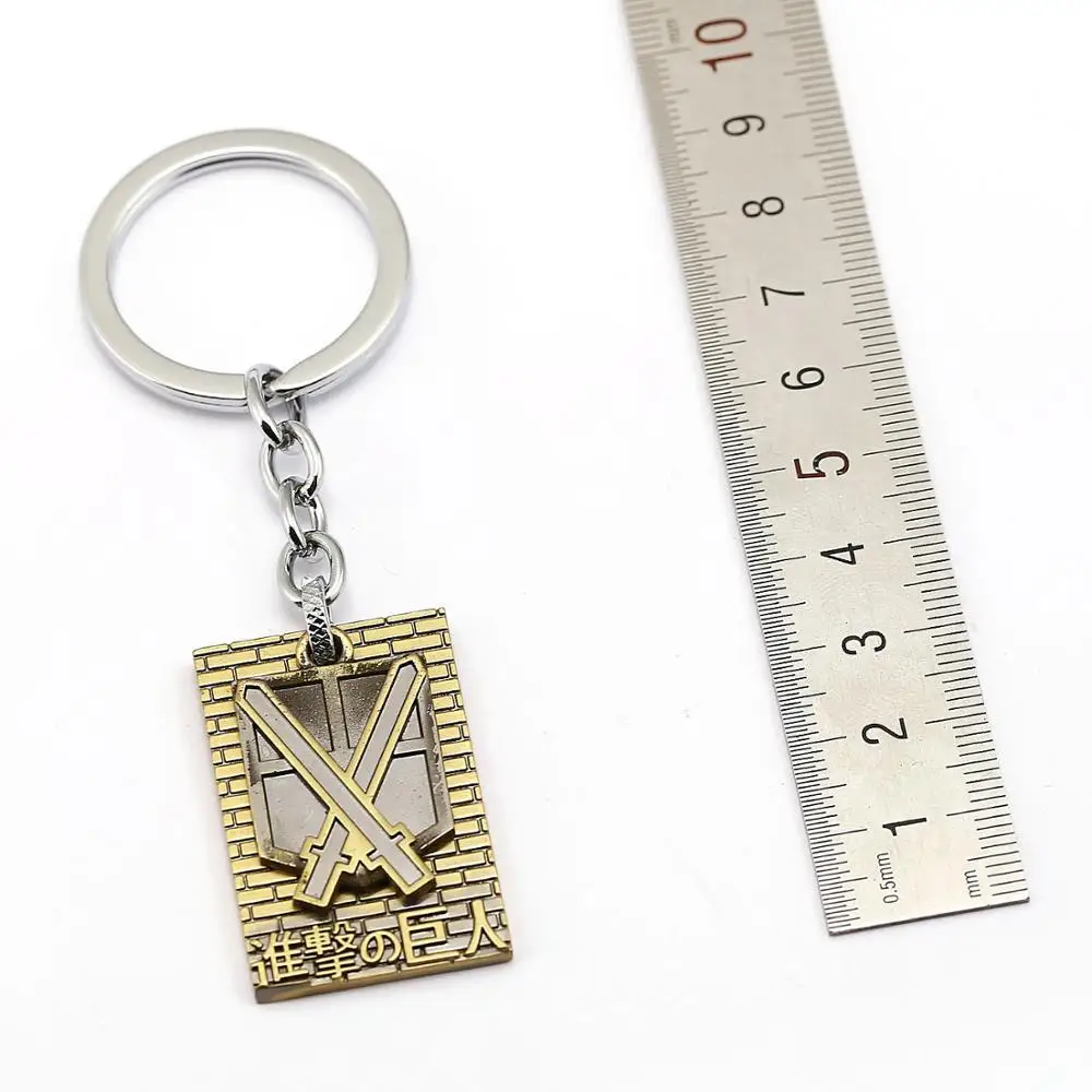 

Anime Attack on Titan Scout Regiment Logo Keychains Mikasa Levi Ackerman Eren Jaeger Metal Keyrings Pendants Accessories Figure