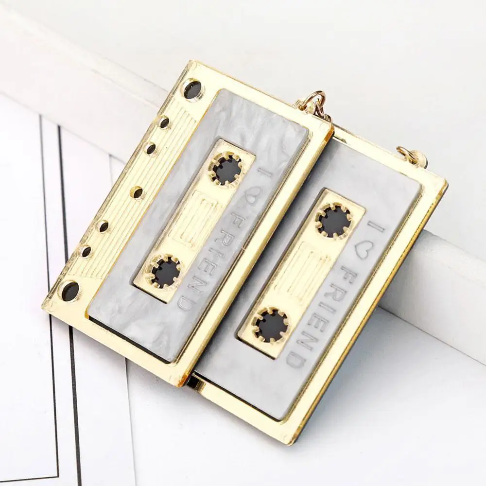 Серьги в виде кассеты стиле 80-х 90-х Веселые серьги приборной панели крутые