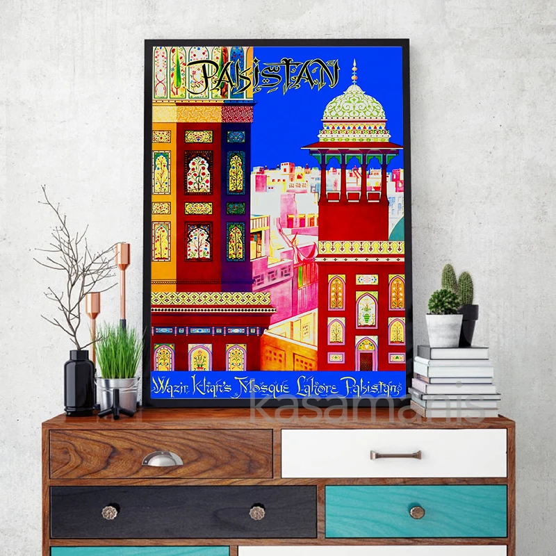 Винтажный постер для путешествий Пакистан холст картина подарки в страну