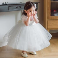 bm white lace flower girl dresses sash tulle pageant first communion dresses prom ball gown princess baby girl party dress