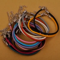 100pcs adjustable 3mm round leather cord bracelet genuine leather rope cow leather string jewelry making supplies