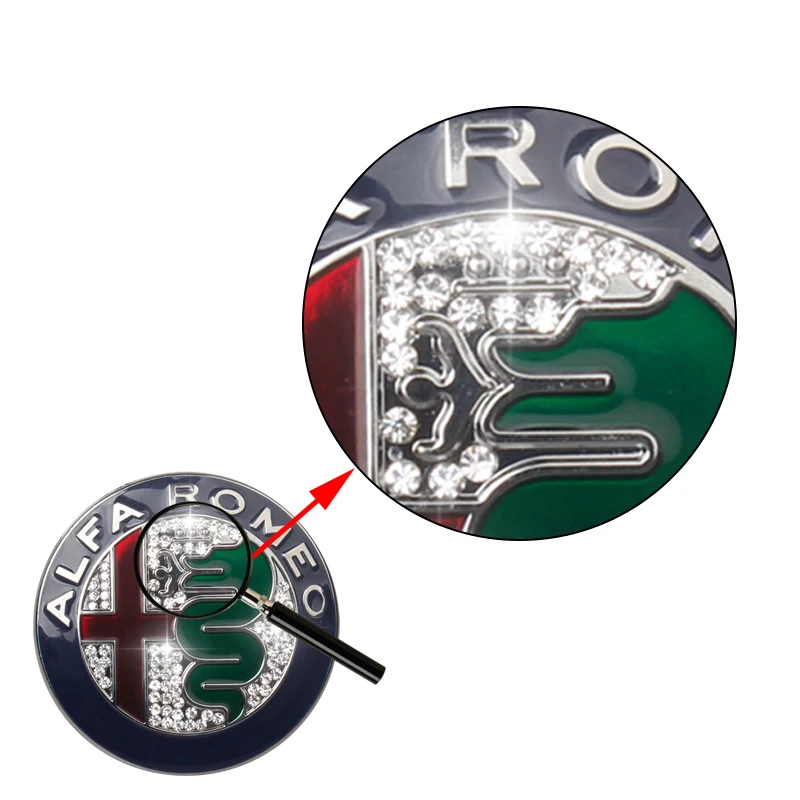 10pcs silvery Color 74mm 7.4cm for ALFA ROMEO giulietta Stelvio diamond Car Logo emblem Badge sticker Mito 147 156 159 166 | Автомобили и