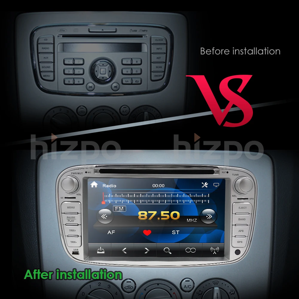 Двойной автомобильный DVD-плеер 2 Din GPS навигатор для Ford Focus Mondeo Galaxy 2007-2012G аудио