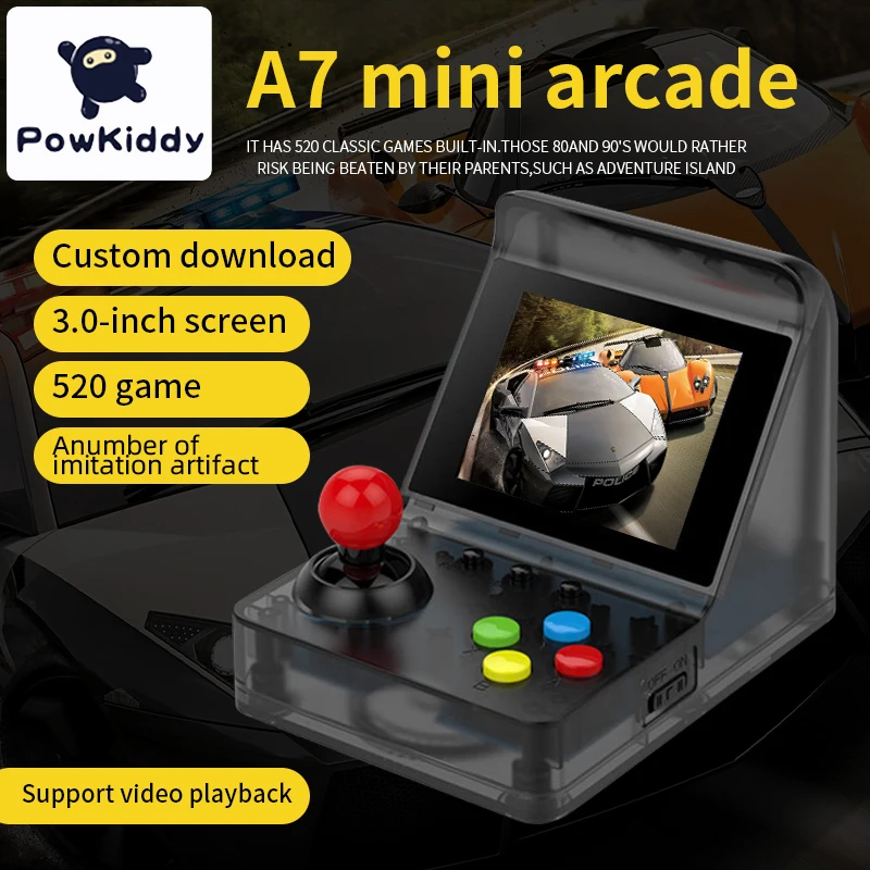 POWKIDDY портативная игровая консоль 32 бит мини ретро Игровая приставка с джойстиком