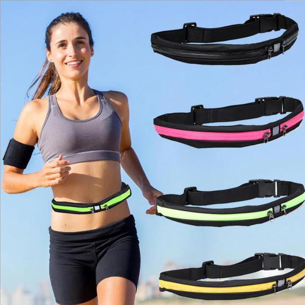 

Уличные эластичные спортивные карманы для мужчин и женщин, карманы для бега, велоспорта, двойная молния, защита от кражи, водонепроницаемые