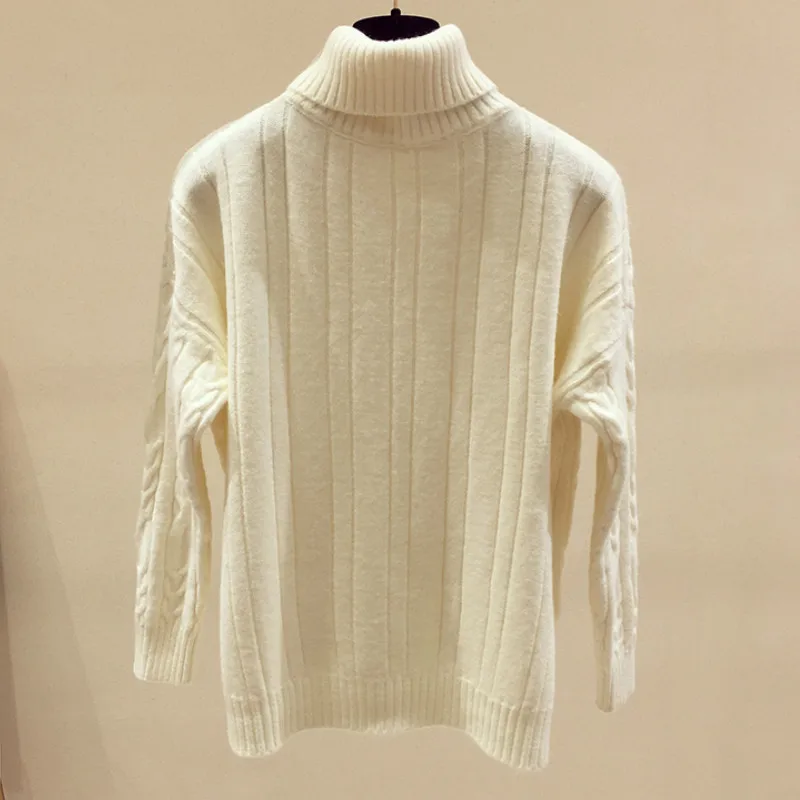 

Tonglord Women's Knitted Shirts 2020 Winter New Acrylic Blend Turtleneck Thickened Pullovers Vintage Loose Ropa Mujer Invierno