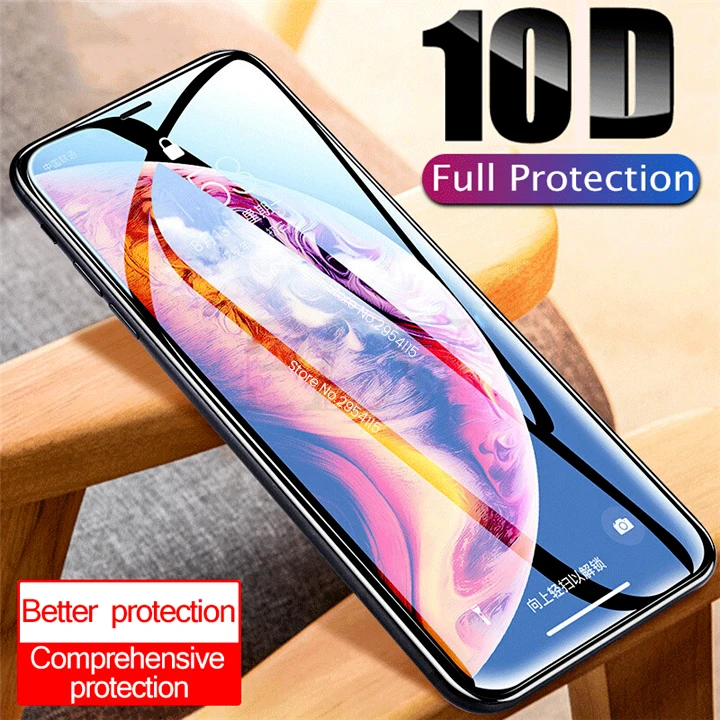 Защитное стекло 10d с полной проклейкой для iphone 6 6s 7 8 plus x xr xs xsmax 12 mini 11 pro max|Защитные