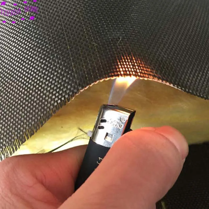 Противопожарная защита черный Стекло волокнистая ткань звукопоглощающим