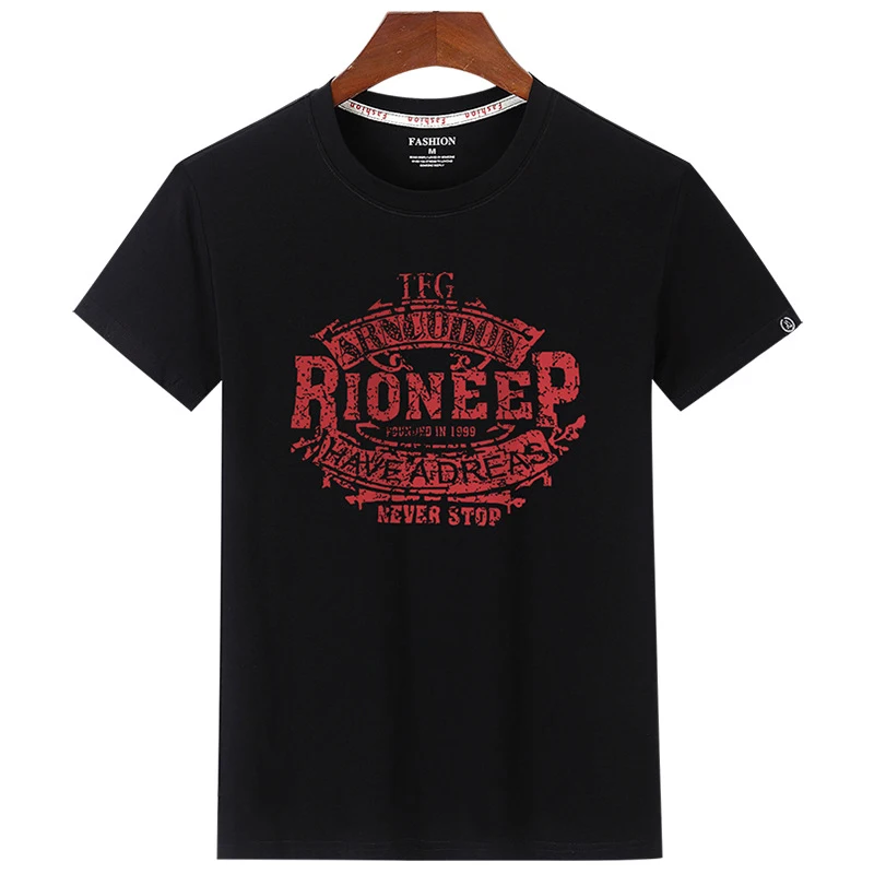 Мужская хлопковая футболка с круглым вырезом коротким рукавом и принтом | одежда