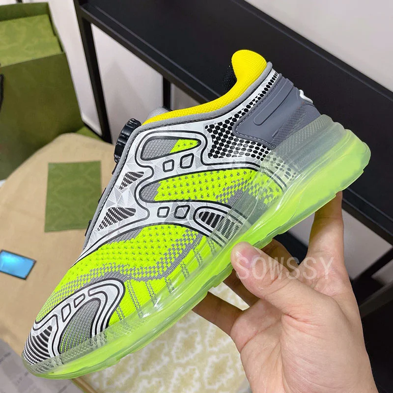 

Spring Summer Knitting Leather Women's Sneakers Round-Toe Interlocking Double Letter Trainers Cord Dial Clasp Lady Casual Shoes