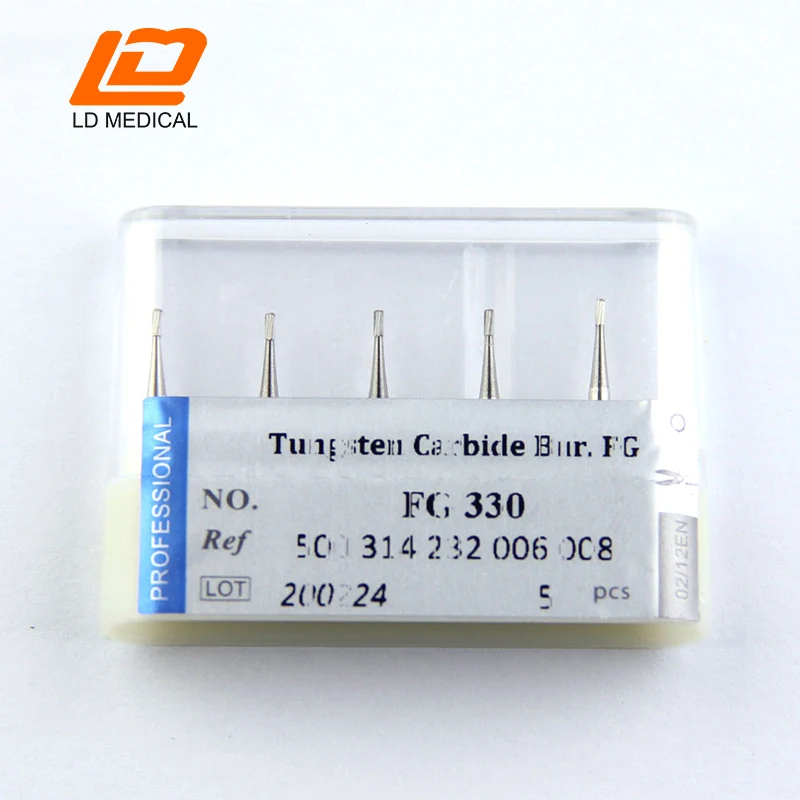 5pcs Dental Tungsten Carbide Burs Removal of Amalgam, Metal  High Speed FG Shank Egg Plain Shape Cut Preparation CE ISO