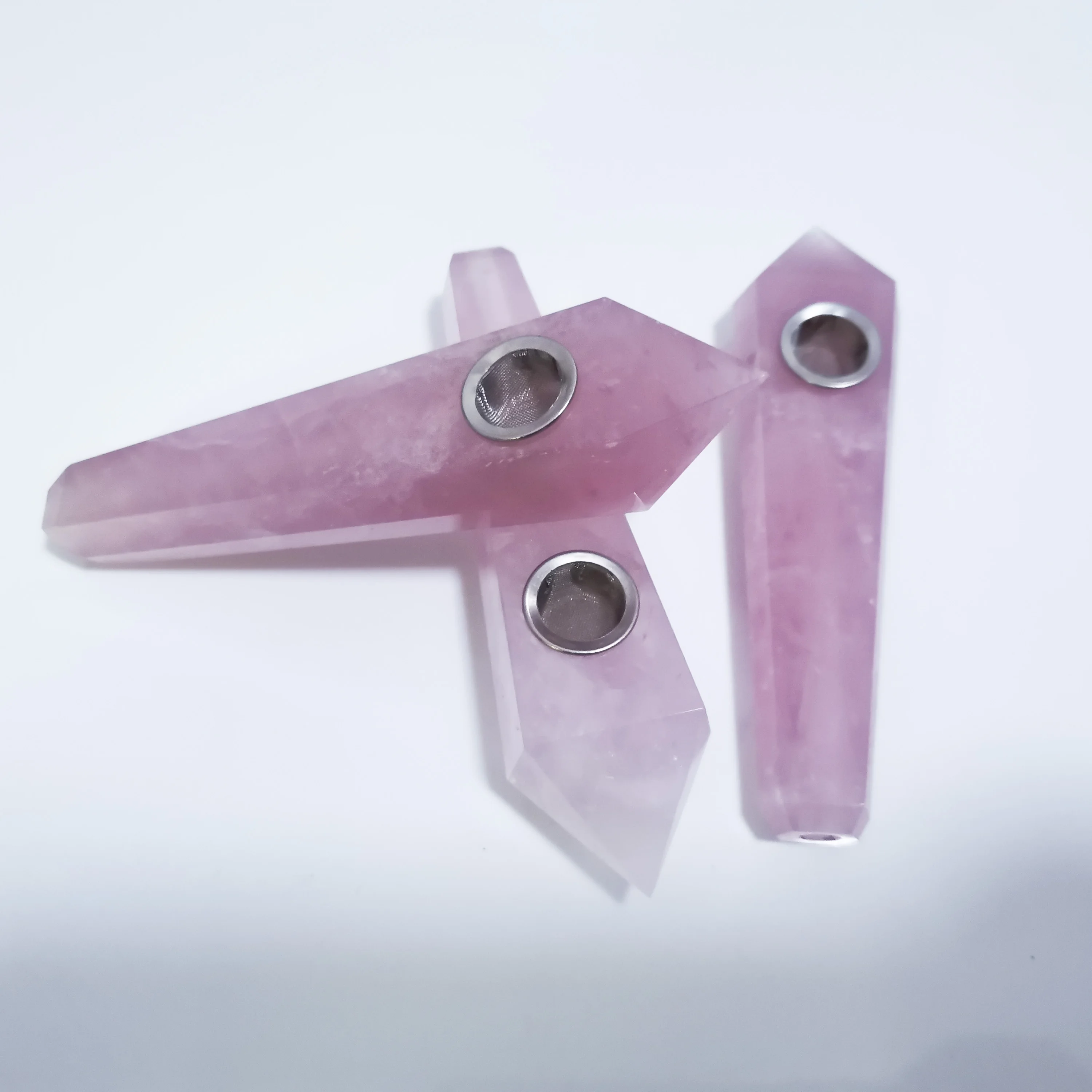 Натуральный Полированный розовый зернистый курительная трубка шестигранная