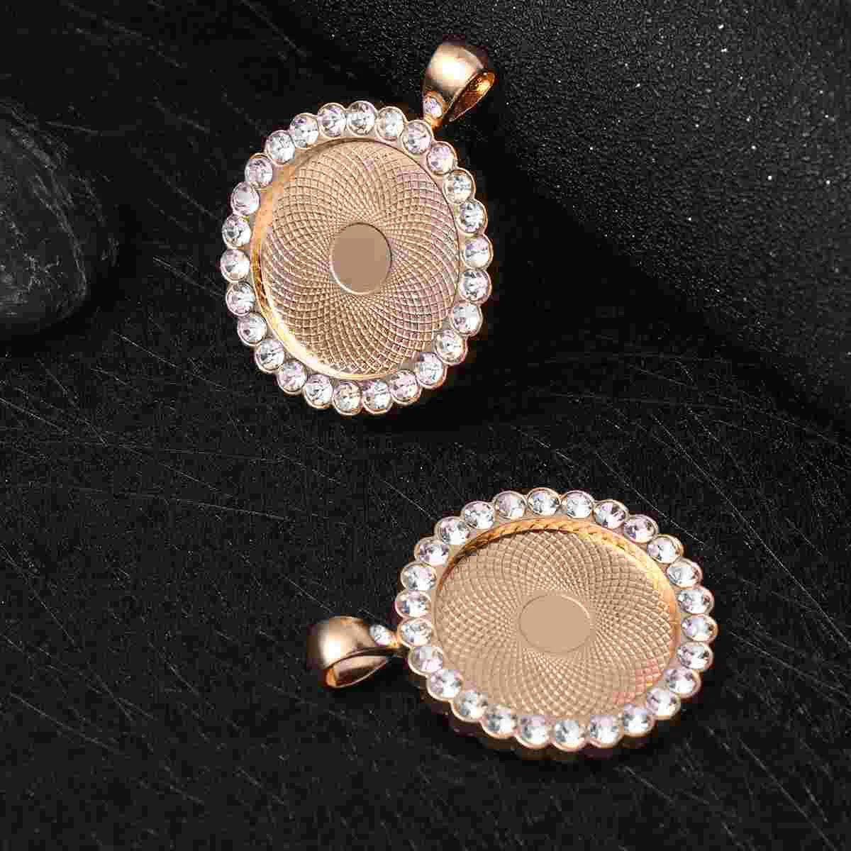 

12 шт. DIY подвесные части блестящие красивые круглые стразы аксессуары для ювелирных изделий из сплава (Золотой, 25 мм)