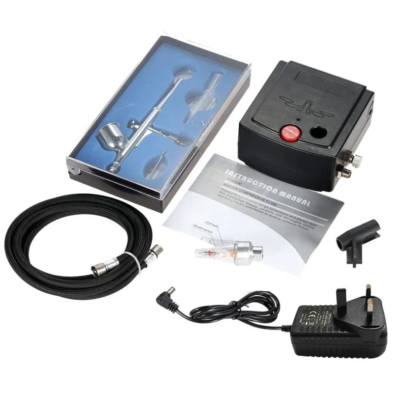 

Dual-Action Airbrush Spray Gun Mini Airbrush Compressor Kit Airbrush For Nail Art Makeup Tattoo Model Cake Car Paint EU/UK/US