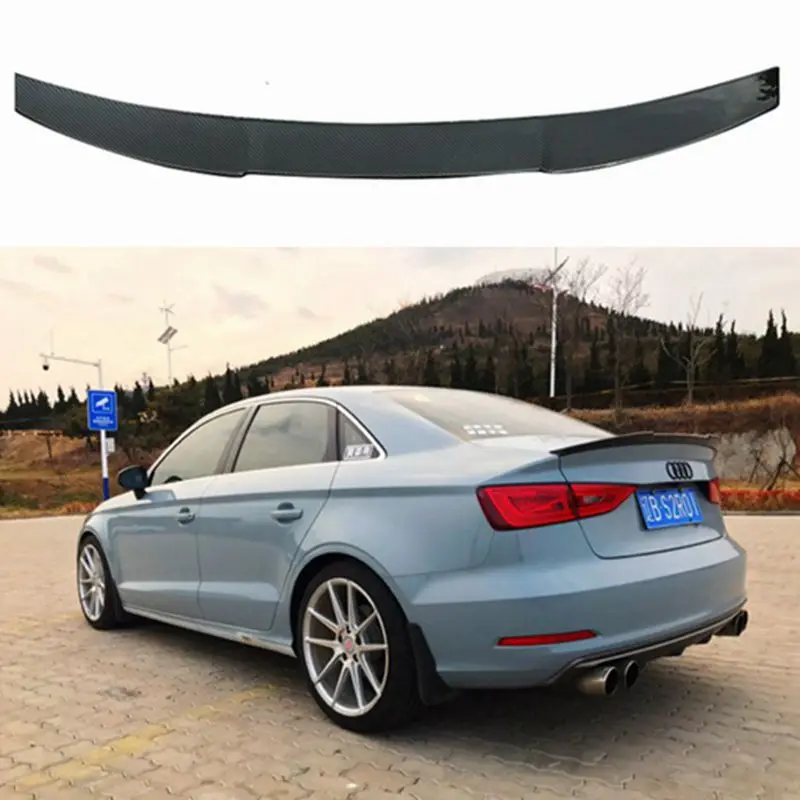 

High-quality carbon fiber rear spoiler trunk boot boots For Audi A3 S3 lip shape car 4 doors 2014 2015 2016