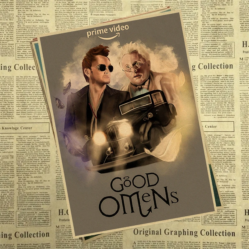 Good Omens постер фильма делает ретро ностальгия крафт Бумага плакат для бара/кафе