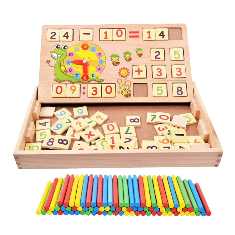 

Child Kids Montessori Educational Early Learning Digital Matching Count Box Wooden Box Mathematics Building Block Early Toys