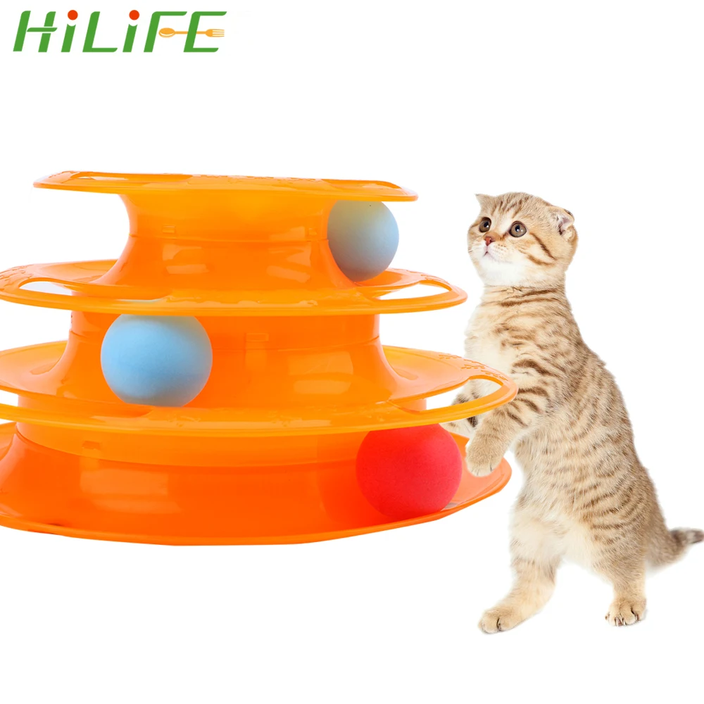 

HILIFE Pet Cat Toys Toys Ball Three Levels Tower Tracks Disc Cat Intelligence Amusement Triple Pay Disc Training Amusement Plate