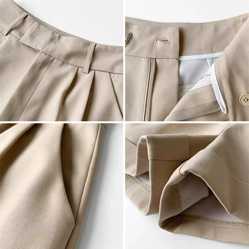 

Shorts Women Loose Trendy Chic Folds Solid All-match Wide Leg Comfortable Simple Streetwear Leisure Elegant Ulzzang Office Lady