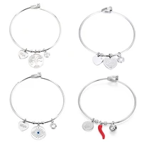 stainless steel evil eye red chili pepper charms bracelet for women tree of life heart pulsera girls party jewelry gift 2020