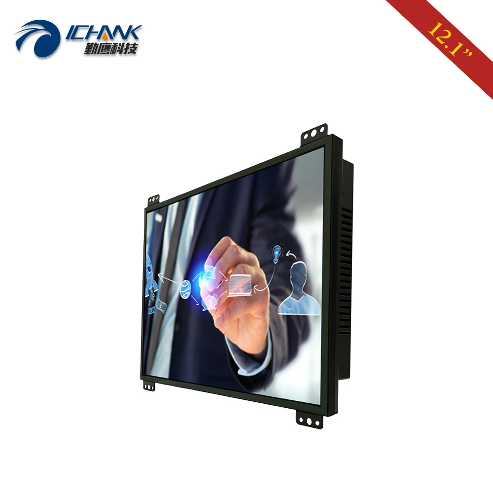 ZK120TC-DR2/12," дюймовый 1024x768 металлический корпус DVI VGA встроенный открытый каркас промышленное оборудование сенсорный ЖК-экран ПК Дисплей Монитор