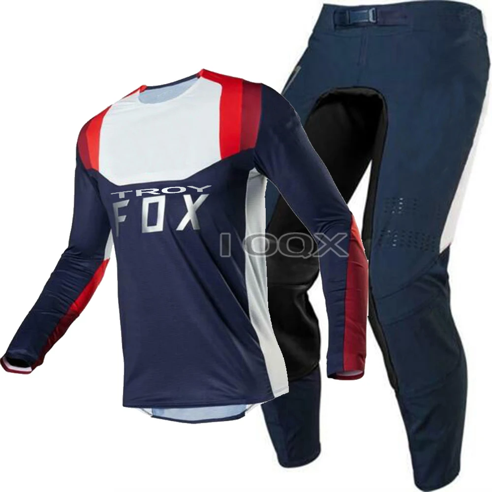 

Free shipping 2020 Troy Fox MTB 180 Racing Motocross Jersey Pants For Honda Team Combo Dirt bike Off Road Combo