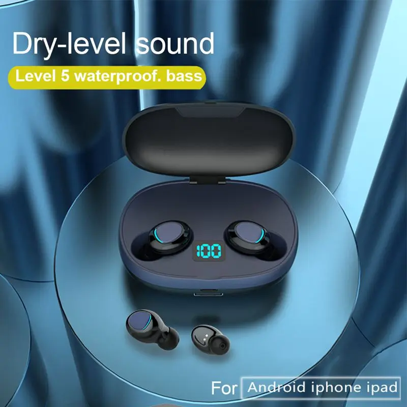 

TWS Bluetooth 5.0 Earphones 2200mAh Charging Box Wireless Earphone Stereo Sports Mini LED Earbuds Headsets With Microphone