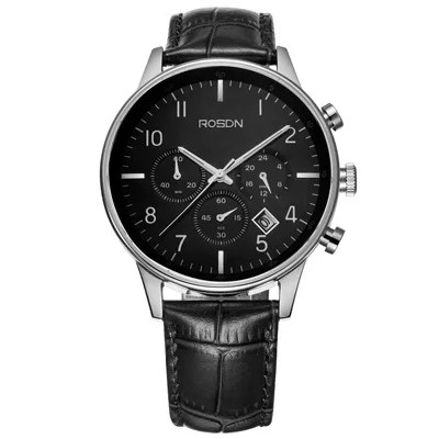 3162 Black Многофункциональные мужские часы люксовый бренд ROSDN Хронограф Спортивные мужские водонепроницаемые сапфировые японские кварцевые кинетические часы R3162 - Цвет: 3162 Black