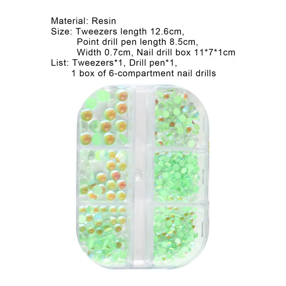 

Hot Sales 1Set Fingernail Ornament DIY Anti-damaged Resin Nail Art Accessories Mocha Clear Half Beads for Personal Use
