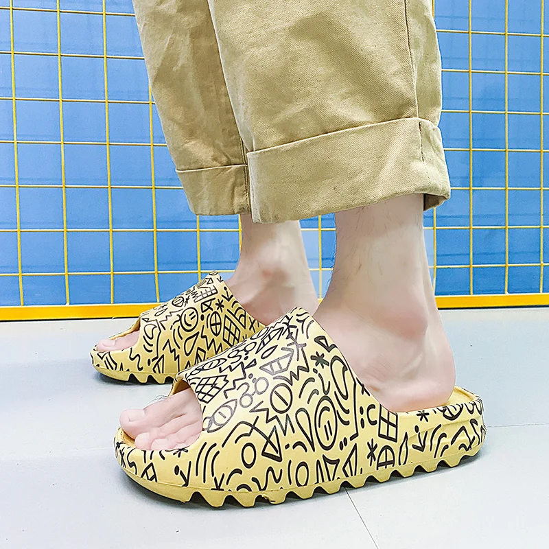 Новинка 2020 мужские тапочки для дома летние пляжные улицы женские слиперы женская