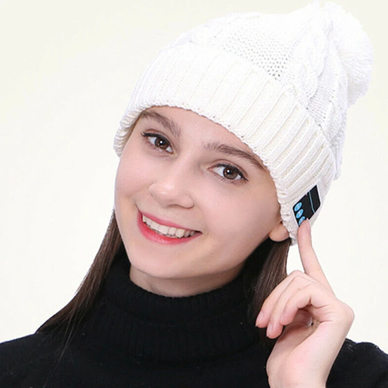 Теплая шапка бини Беспроводная Bluetooth Смарт гарнитура наушники динамик с
